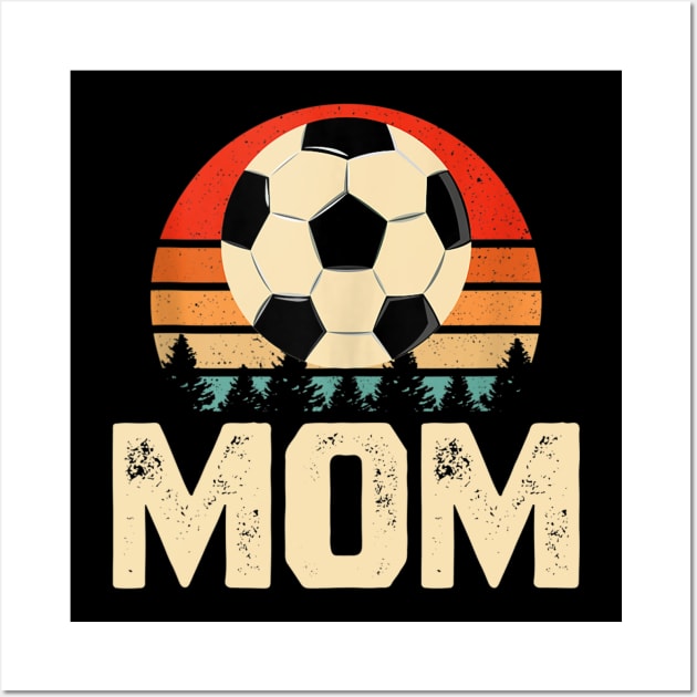 Retro Soccer Mother's Day Gift for Soccer Player Mom Wall Art by FêriStore'